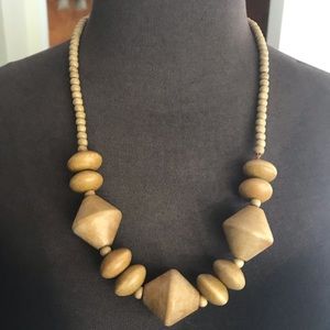 Tan Brown Wooden Necklace